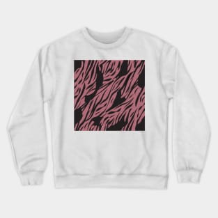 rose pink zebra stripes pattern Crewneck Sweatshirt